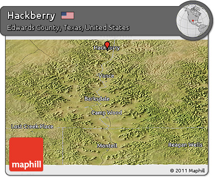 Satellite Panoramic Map of Hackberry