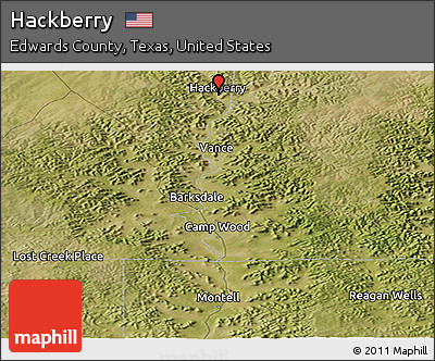 Satellite Panoramic Map of Hackberry