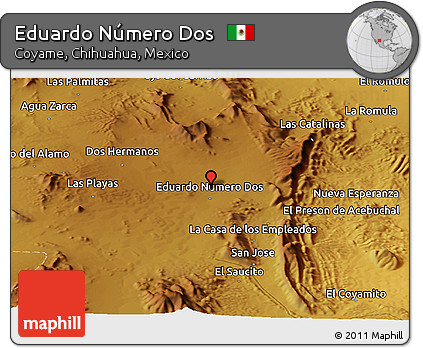 Physical Panoramic Map of Eduardo Número Dos