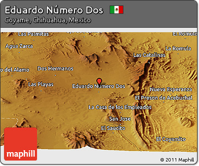 Physical Panoramic Map of Eduardo Número Dos