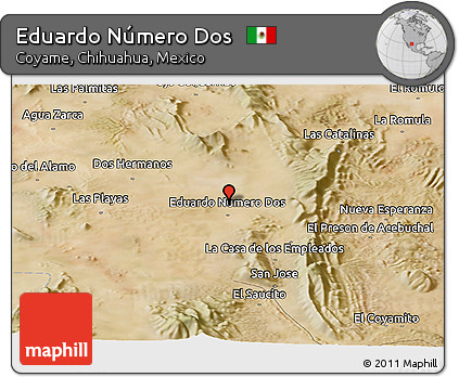 Satellite Panoramic Map of Eduardo Número Dos