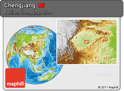 Physical Location Map of Chengjiang