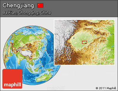 Physical Location Map of Chengjiang