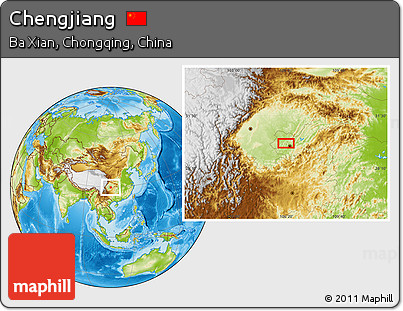 Physical Location Map of Chengjiang