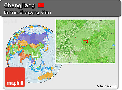 Political Location Map of Chengjiang
