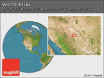 Satellite Location Map of the Area around 29° 44' 59" N, 106° 10' 30" W