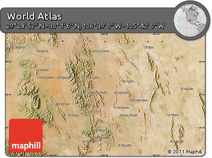 Satellite Map of the Area around 29° 44' 59" N, 106° 10' 30" W