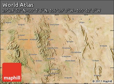 Satellite Map of the Area around 29° 44' 59" N, 106° 10' 30" W