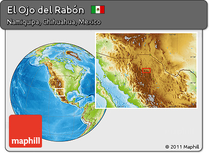 Physical Location Map of El Ojo Del Rabón