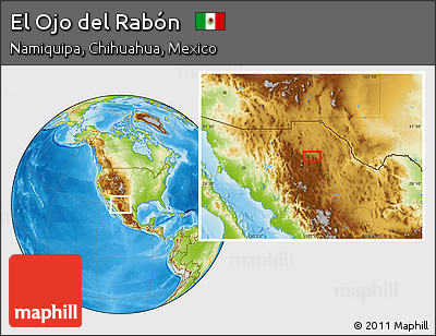 Physical Location Map of El Ojo Del Rabón