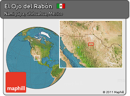Satellite Location Map of El Ojo Del Rabón