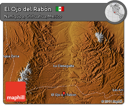 Physical Map of El Ojo Del Rabón