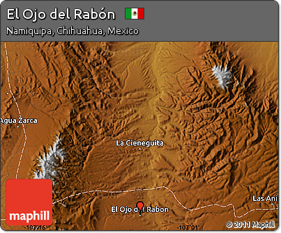 Physical Map of El Ojo Del Rabón