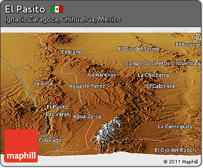 Physical Panoramic Map of El Pasito