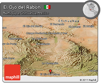 Satellite Panoramic Map of El Ojo Del Rabón