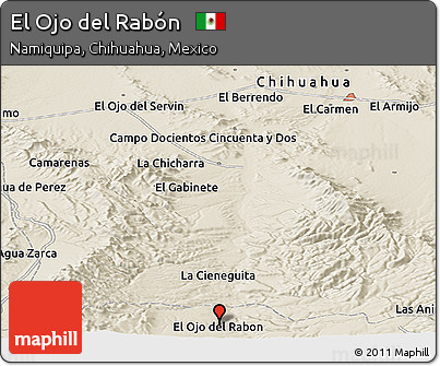 Shaded Relief Panoramic Map of El Ojo Del Rabón