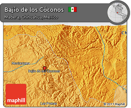 Political 3D Map of Bajío De Los Cóconos