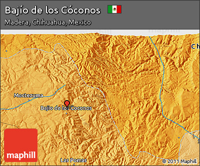 Political 3D Map of Bajío De Los Cóconos