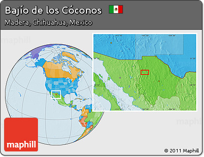 Political Location Map of Bajío De Los Cóconos