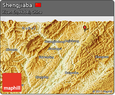 Physical 3D Map of Shengjiaba