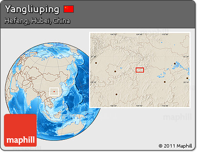 Shaded Relief Location Map of Yangliuping