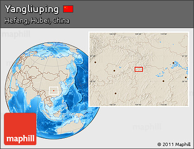Shaded Relief Location Map of Yangliuping