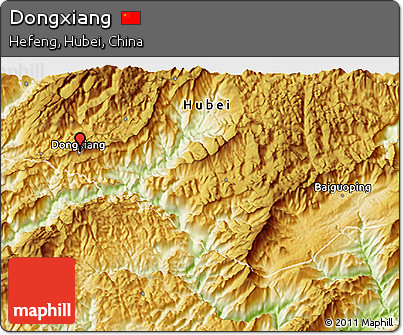 Physical 3D Map of Dongxiang
