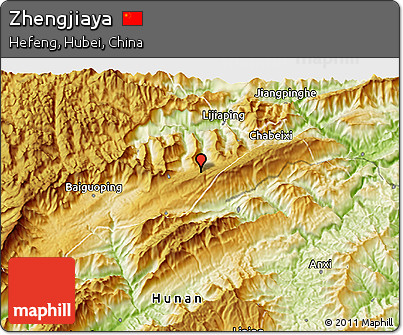 Physical 3D Map of Zhengjiaya