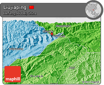 Political 3D Map of Liujiaping
