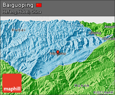 Political 3D Map of Baiguoping