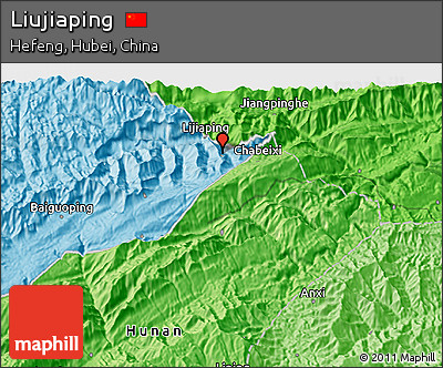 Political 3D Map of Liujiaping