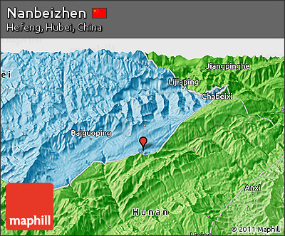 Political 3D Map of Nanbeizhen