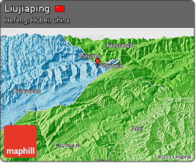 Political 3D Map of Liujiaping