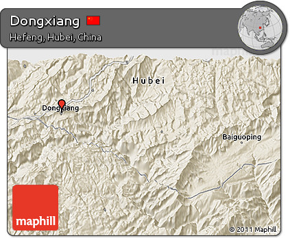 Shaded Relief 3D Map of Dongxiang