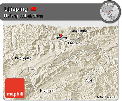 Shaded Relief 3D Map of Lijiaping