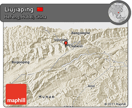 Shaded Relief 3D Map of Liujiaping