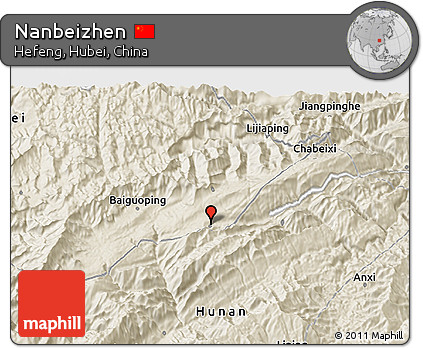 Shaded Relief 3D Map of Nanbeizhen