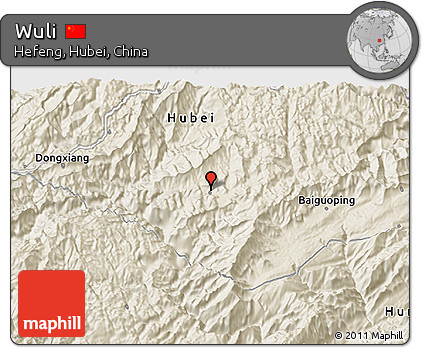 Shaded Relief 3D Map of Wuli
