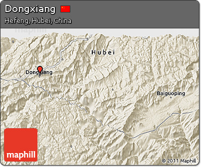 Shaded Relief 3D Map of Dongxiang