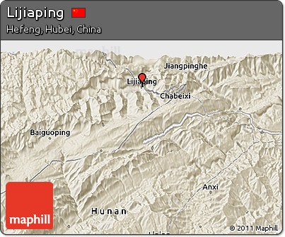 Shaded Relief 3D Map of Lijiaping
