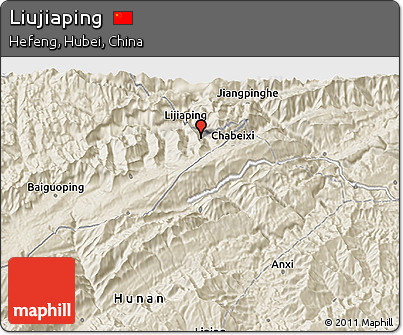 Shaded Relief 3D Map of Liujiaping