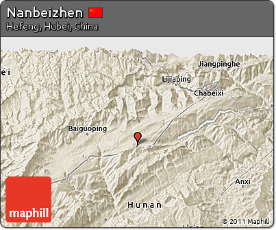 Shaded Relief 3D Map of Nanbeizhen