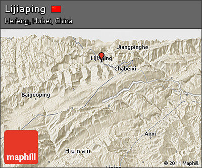 Shaded Relief 3D Map of Lijiaping