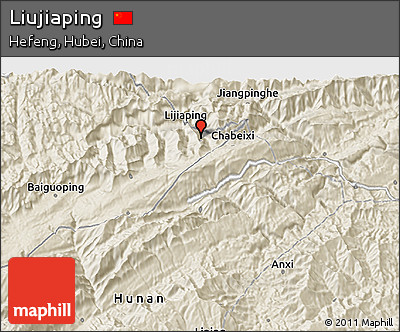 Shaded Relief 3D Map of Liujiaping