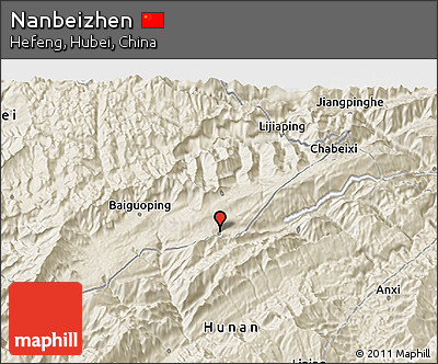 Shaded Relief 3D Map of Nanbeizhen