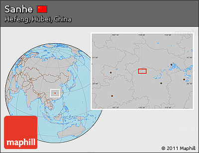 Gray Location Map of Sanhe