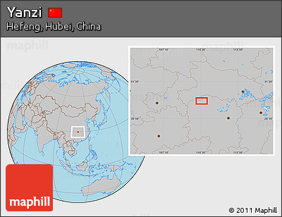 Gray Location Map of Yanzi