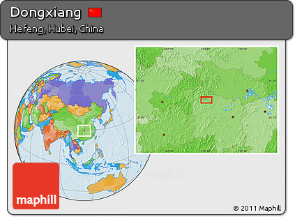 Political Location Map of Dongxiang