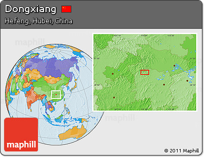 Political Location Map of Dongxiang