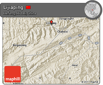 Shaded Relief Map of Lijiaping